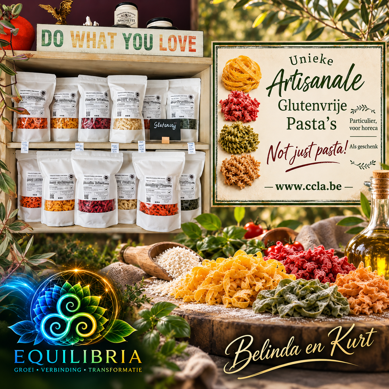 Belinda en Kurt — Colorful Creations — Unieke artisanale glutenvrije pasta's — Not just pasta!