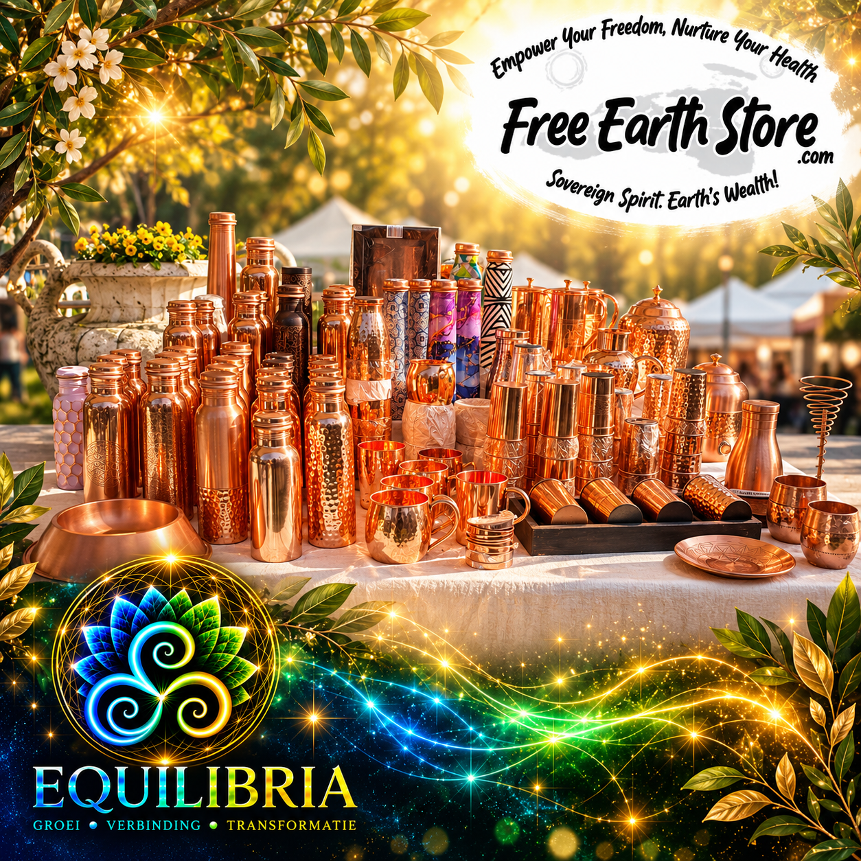 Free Earth Store — Koperen drinkflessen, bekers & handgemaakt welzijnsartikelen